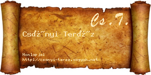 Csányi Teréz névjegykártya